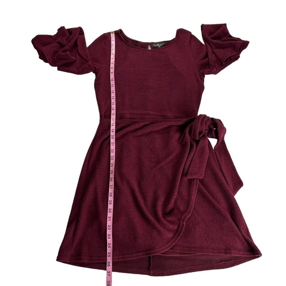 Lulus Favorite Tune Burgundy Faux Wrap Sweater Dress - Picture 13 of 16